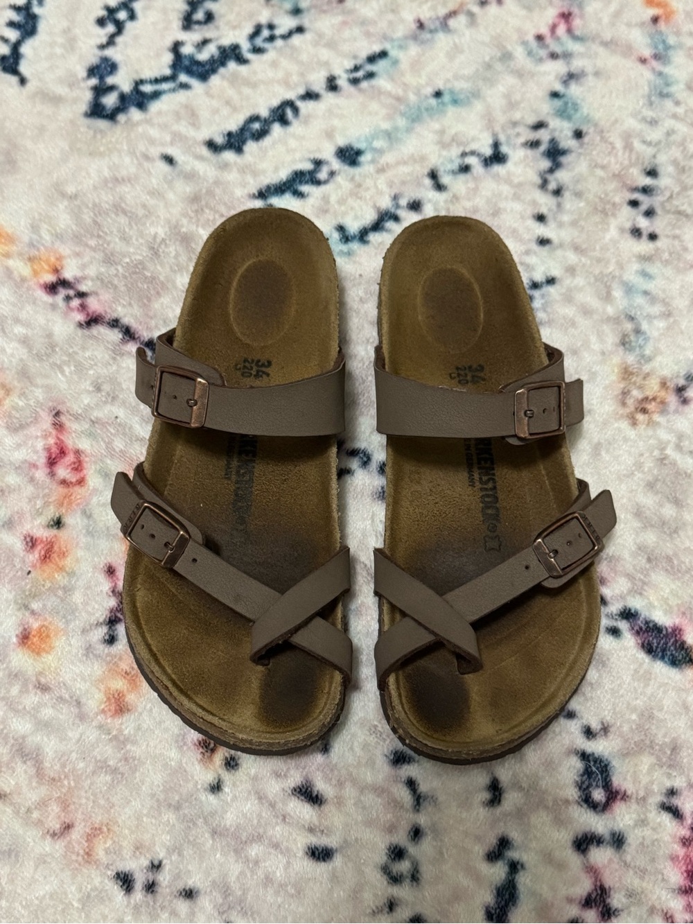 Birkenstock Kids Brown Double-Strap Twist Sandals